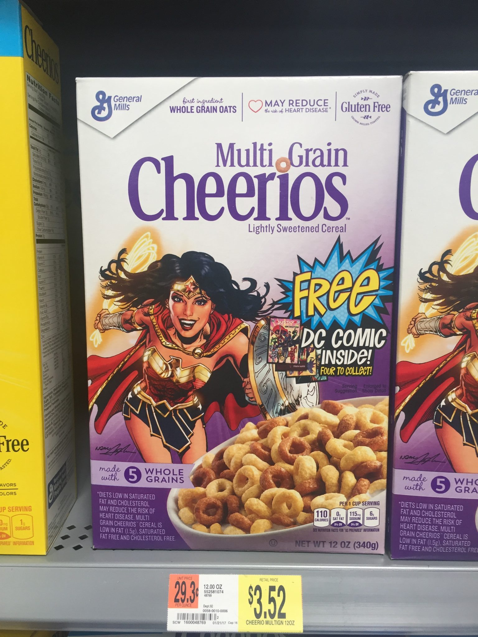 Wonder Woman Comic 2017 Cheerios Cereal Box 1