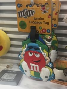 Red M & M Luggage Tag