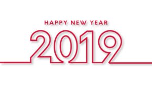 Happy New Year 2019 Wallpaper - White and Pink